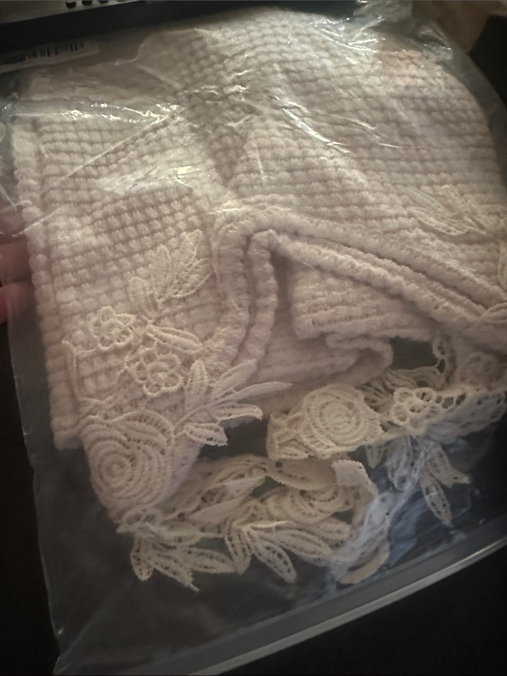 Lace Applique Crochet Tank Top - Cream New Boutique - Picture 6 of 6